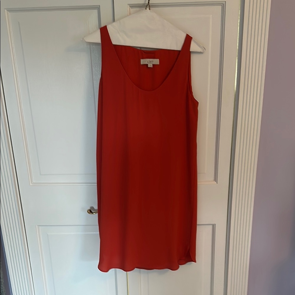 LOFT Red Midi Dress